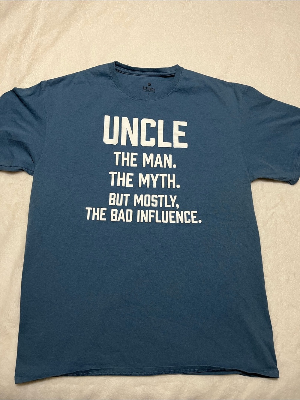 Artisan UNCLE Graphic Tee - Blue with White Print